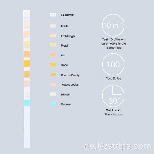 10 in 1 diagnostischen Urinreagenz-Teststreifen